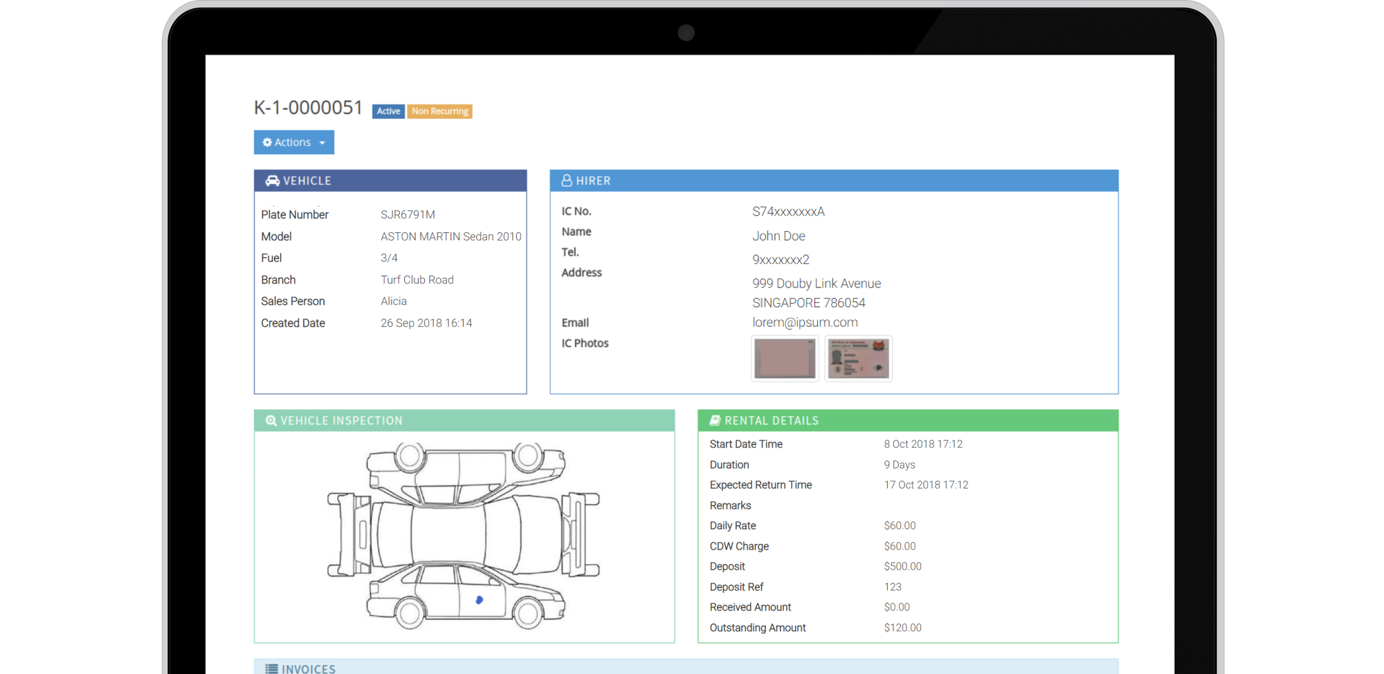 rental overview page desktop